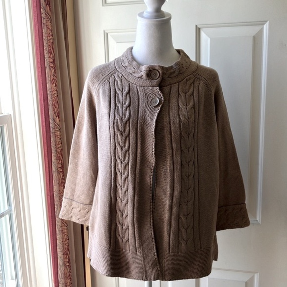 Croft & Barrow Women’s Long Sleeve Cardigan Sweater Brown Size M